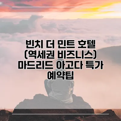빈치 더 민트 호텔 (역세권 비즈니스) 마드리드 아고다 특가 예약팁
