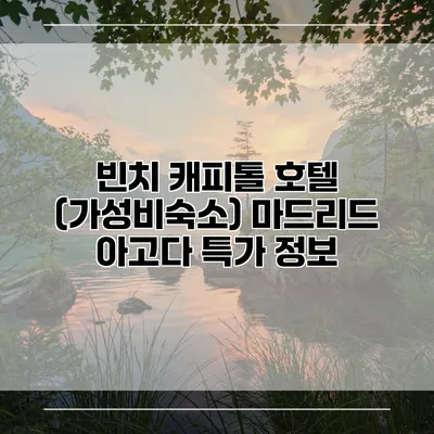 빈치 캐피톨 호텔 (가성비숙소) 마드리드 아고다 특가 정보