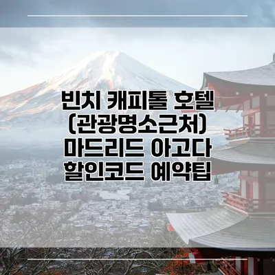 빈치 캐피톨 호텔 (관광명소근처) 마드리드 아고다 할인코드 예약팁