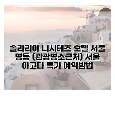 솔라리아 니시테츠 호텔 서울 명동 (관광명소근처) 서울 아고다 특가 예약방법