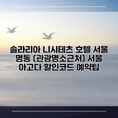 솔라리아 니시테츠 호텔 서울 명동 (관광명소근처) 서울 아고다 할인코드 예약팁