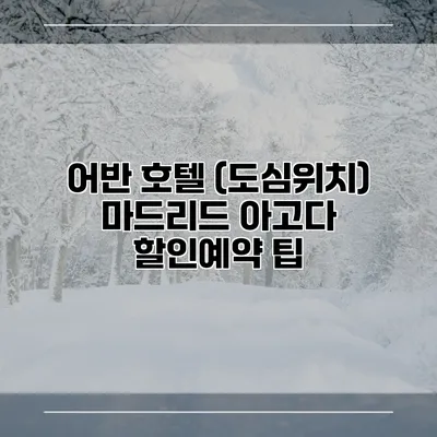 어반 호텔 (도심위치) 마드리드 아고다 할인예약 팁