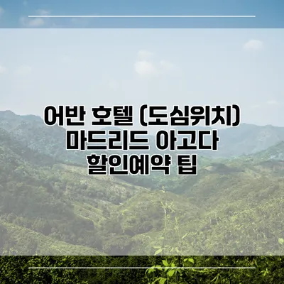어반 호텔 (도심위치) 마드리드 아고다 할인예약 팁
