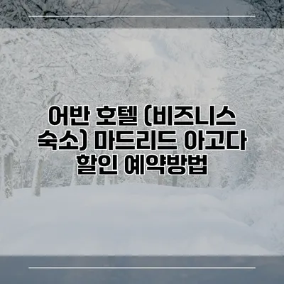 어반 호텔 (비즈니스 숙소) 마드리드 아고다 할인 예약방법