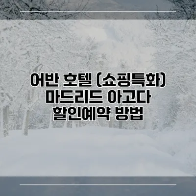 어반 호텔 (쇼핑특화) 마드리드 아고다 할인예약 방법