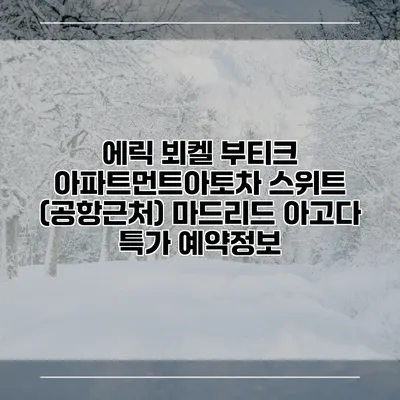 에릭 뵈켈 부티크 아파트먼트아토차 스위트 (공항근처) 마드리드 아고다 특가 예약정보