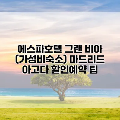 에스파호텔 그랜 비아 (가성비숙소) 마드리드 아고다 할인예약 팁