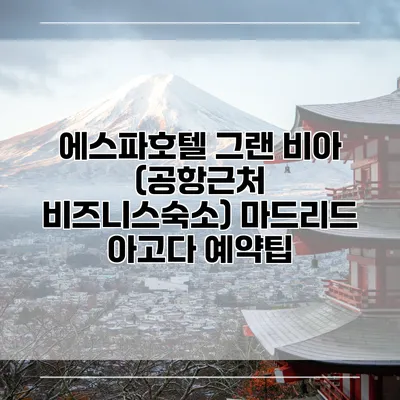 에스파호텔 그랜 비아 (공항근처 비즈니스숙소) 마드리드 아고다 예약팁