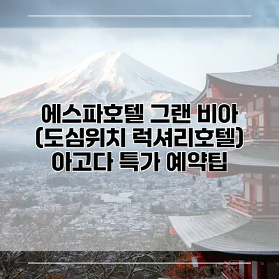 에스파호텔 그랜 비아 (도심위치 럭셔리호텔) 아고다 특가 예약팁