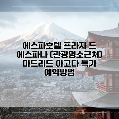 에스파호텔 프라자 드 에스파나 (관광명소근처) 마드리드 아고다 특가 예약방법