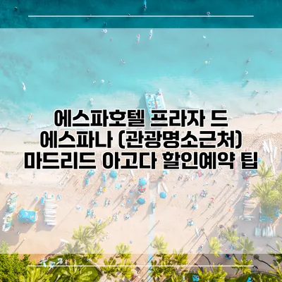 에스파호텔 프라자 드 에스파나 (관광명소근처) 마드리드 아고다 할인예약 팁