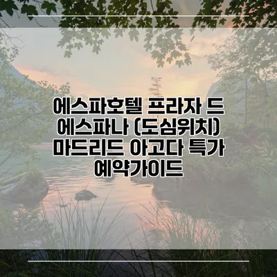 에스파호텔 프라자 드 에스파나 (도심위치) 마드리드 아고다 특가 예약가이드