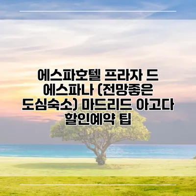에스파호텔 프라자 드 에스파나 (전망좋은 도심숙소) 마드리드 아고다 할인예약 팁