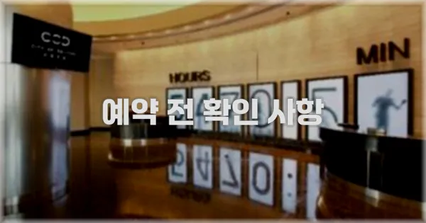 예약 전 확인 사항