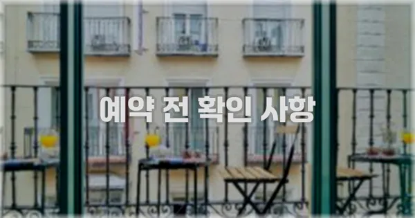예약 전 확인 사항
