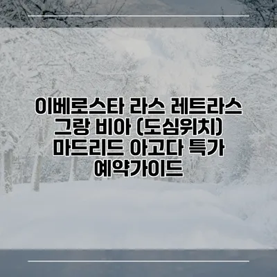 이베로스타 라스 레트라스 그랑 비아 (도심위치) 마드리드 아고다 특가 예약가이드