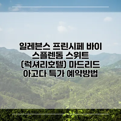 일레븐스 프린시페 바이 스플렌돔 스위트 (럭셔리호텔) 마드리드 아고다 특가 예약방법