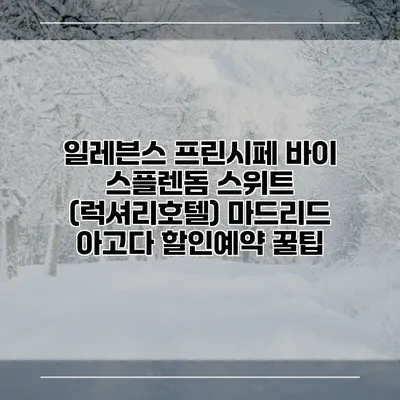 일레븐스 프린시페 바이 스플렌돔 스위트 (럭셔리호텔) 마드리드 아고다 할인예약 꿀팁