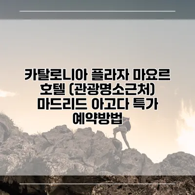 카탈로니아 플라자 마요르 호텔 (관광명소근처) 마드리드 아고다 특가 예약방법