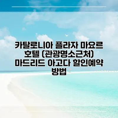 카탈로니아 플라자 마요르 호텔 (관광명소근처) 마드리드 아고다 할인예약 방법