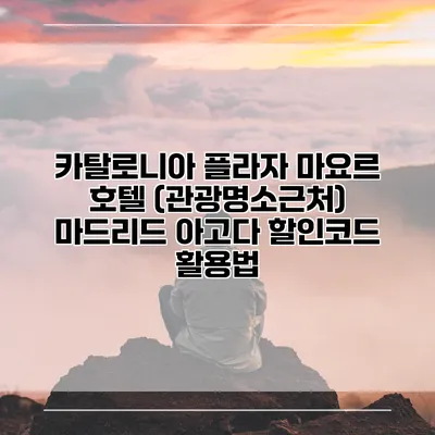 카탈로니아 플라자 마요르 호텔 (관광명소근처) 마드리드 아고다 할인코드 활용법