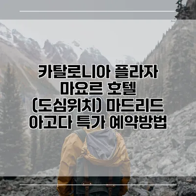 카탈로니아 플라자 마요르 호텔 (도심위치) 마드리드 아고다 특가 예약방법