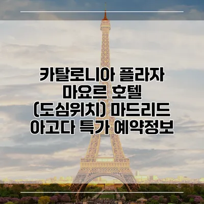 카탈로니아 플라자 마요르 호텔 (도심위치) 마드리드 아고다 특가 예약정보