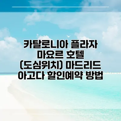카탈로니아 플라자 마요르 호텔 (도심위치) 마드리드 아고다 할인예약 방법