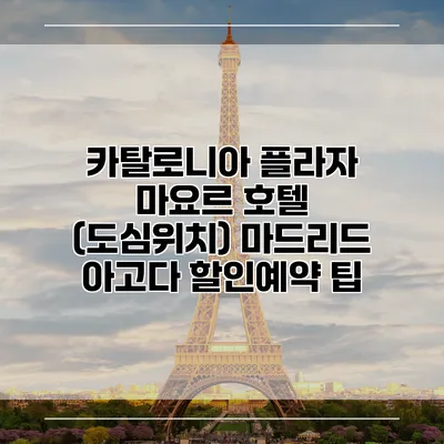 카탈로니아 플라자 마요르 호텔 (도심위치) 마드리드 아고다 할인예약 팁