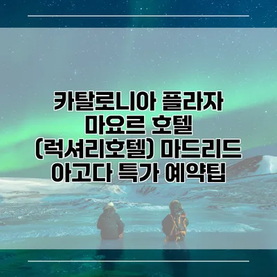 카탈로니아 플라자 마요르 호텔 (럭셔리호텔) 마드리드 아고다 특가 예약팁