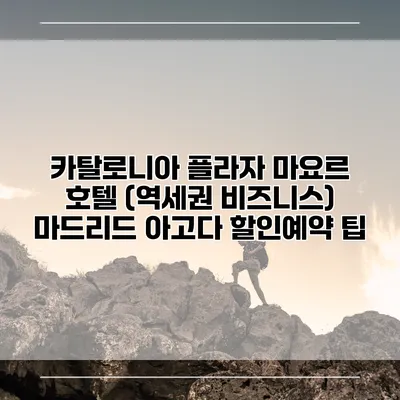 카탈로니아 플라자 마요르 호텔 (역세권 비즈니스) 마드리드 아고다 할인예약 팁