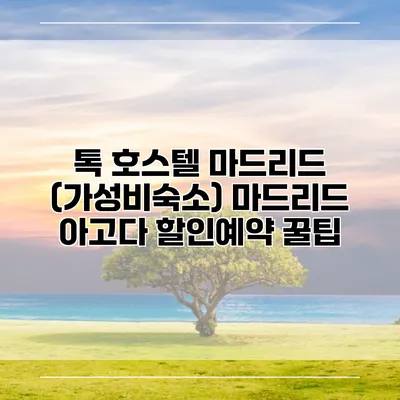 톡 호스텔 마드리드 (가성비숙소) 마드리드 아고다 할인예약 꿀팁
