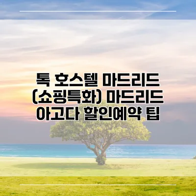 톡 호스텔 마드리드 (쇼핑특화) 마드리드 아고다 할인예약 팁