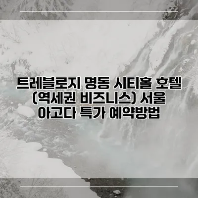트레블로지 명동 시티홀 호텔 (역세권 비즈니스) 서울 아고다 특가 예약방법