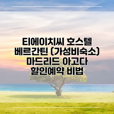 티에이치씨 호스텔 베르간틴 (가성비숙소) 마드리드 아고다 할인예약 비법