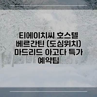 티에이치씨 호스텔 베르간틴 (도심위치) 마드리드 아고다 특가 예약팁