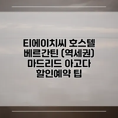 티에이치씨 호스텔 베르간틴 (역세권) 마드리드 아고다 할인예약 팁