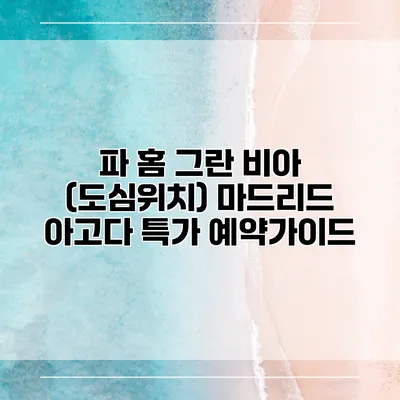 파 홈 그란 비아 (도심위치) 마드리드 아고다 특가 예약가이드