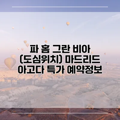 파 홈 그란 비아 (도심위치) 마드리드 아고다 특가 예약정보