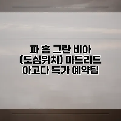 파 홈 그란 비아 (도심위치) 마드리드 아고다 특가 예약팁