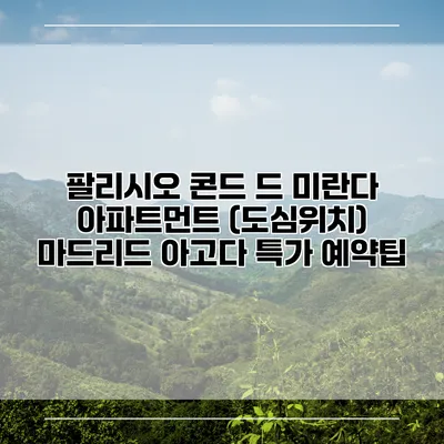 팔리시오 콘드 드 미란다 아파트먼트 (도심위치) 마드리드 아고다 특가 예약팁