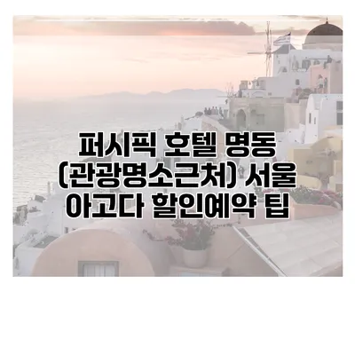 퍼시픽 호텔 명동 (관광명소근처) 서울 아고다 할인예약 팁