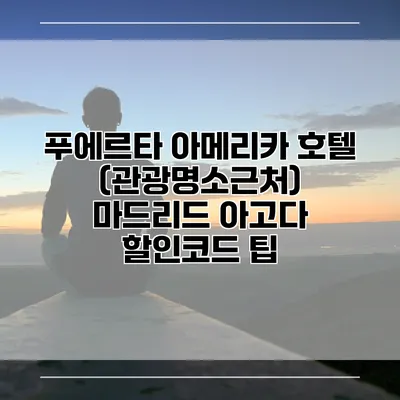 푸에르타 아메리카 호텔 (관광명소근처) 마드리드 아고다 할인코드 팁