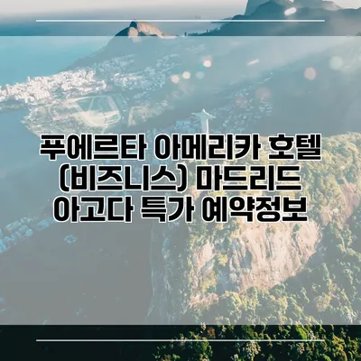 푸에르타 아메리카 호텔 (비즈니스) 마드리드 아고다 특가 예약정보