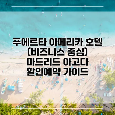 푸에르타 아메리카 호텔 (비즈니스 중심) 마드리드 아고다 할인예약 가이드