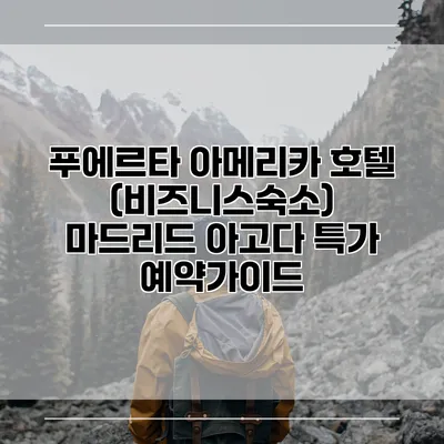 푸에르타 아메리카 호텔 (비즈니스숙소) 마드리드 아고다 특가 예약가이드