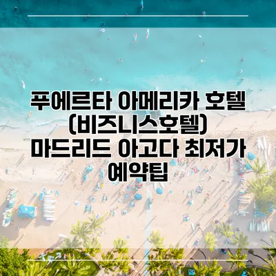 푸에르타 아메리카 호텔 (비즈니스호텔) 마드리드 아고다 최저가 예약팁