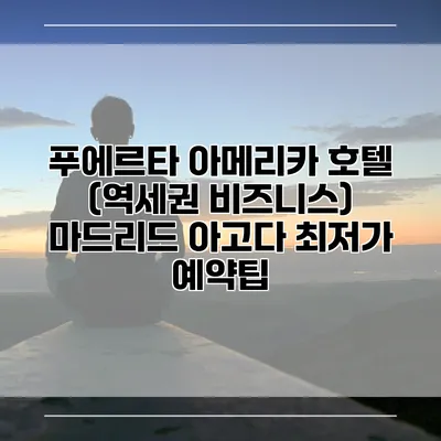 푸에르타 아메리카 호텔 (역세권 비즈니스) 마드리드 아고다 최저가 예약팁