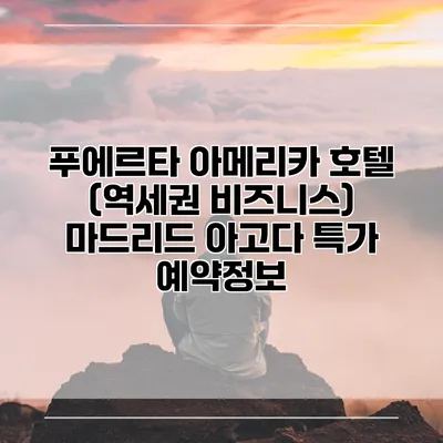 푸에르타 아메리카 호텔 (역세권 비즈니스) 마드리드 아고다 특가 예약정보