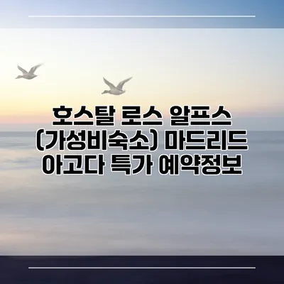 호스탈 로스 알프스 (가성비숙소) 마드리드 아고다 특가 예약정보
